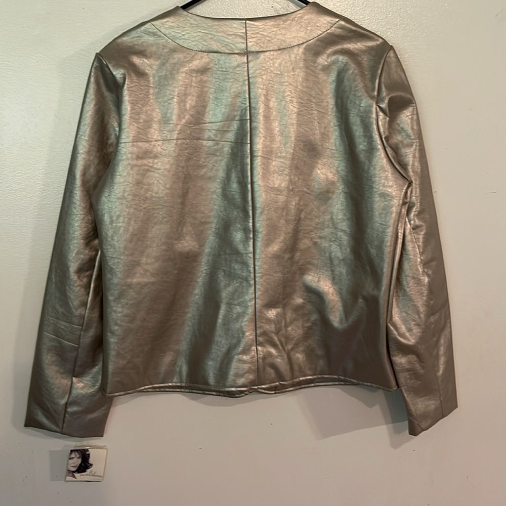 Jaclyn Smith Ladies Silver Jacket NEW Size L Vintage Classic for all occasions - Picture 4 of 6